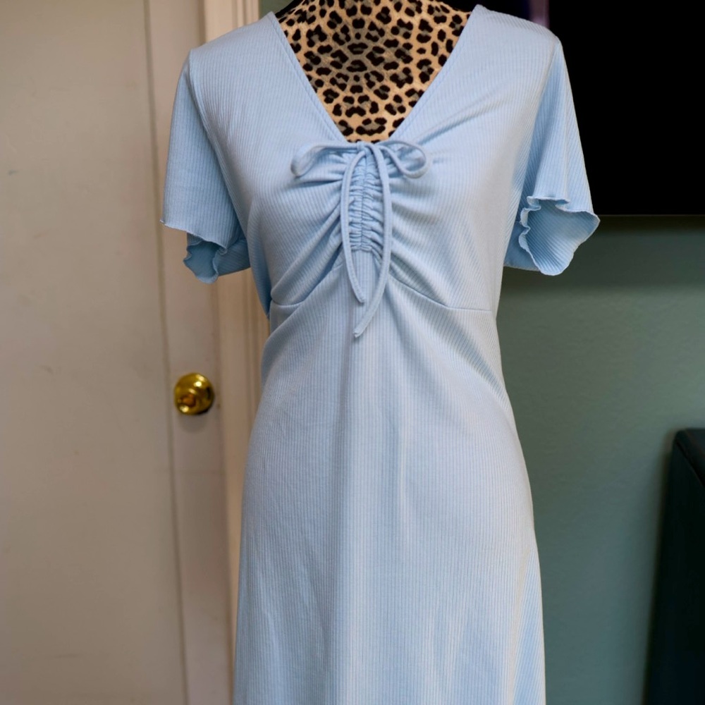Baby Blue Ribbed Skater - Picture 3 of 11